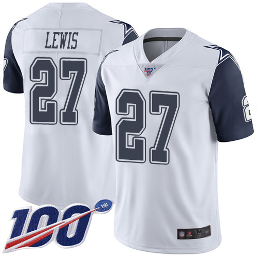 Men Dallas Cowboys Limited White Jourdan Lewis 27 100th Season Rush Vapor Untouchable NFL Jersey